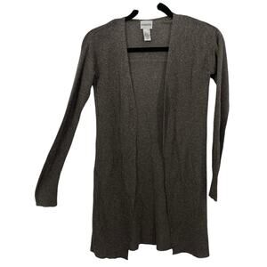 Chicos 0 Pewter Metallic Open Shrug Cardigan size Small Lightweight Party Office